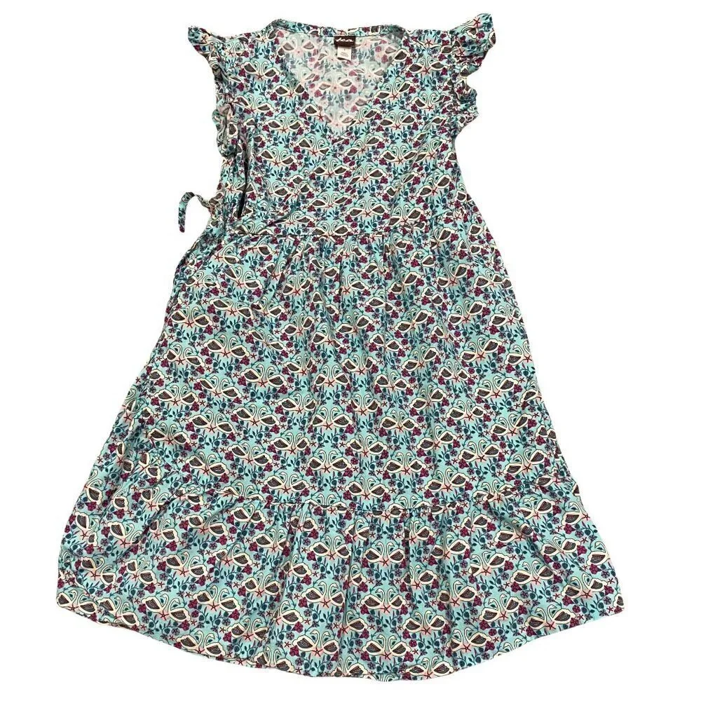 Tea Collection Blue Swan Print Dress